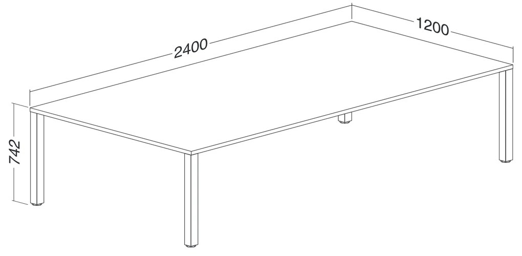 Masa de intalnire ProOffice 240 x 120 cm, cires