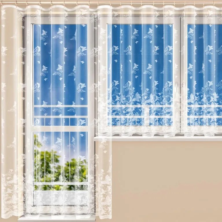 Perdea finisată din jacard AMALIE - set pentru balcon