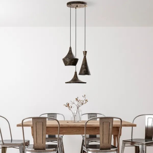 Lustră pe cablu TOM 3xE27/40W/230V gri