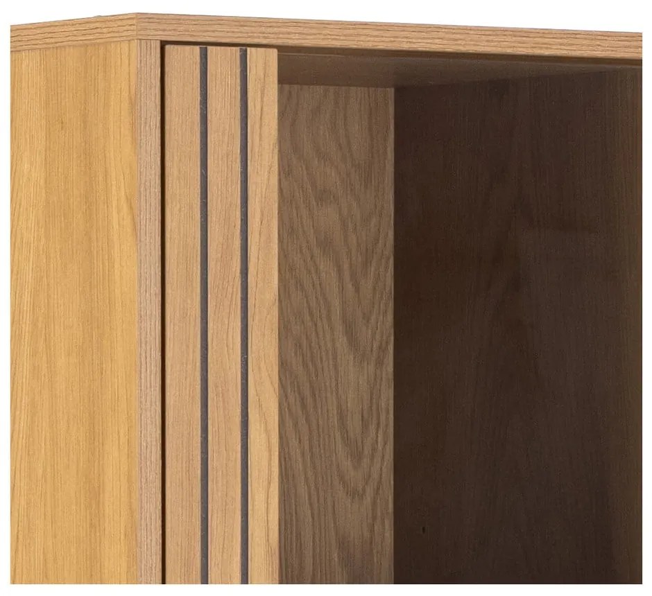 Vitrină în culoare naturală cu aspect de lemn de stejar 80x180x40 cm Jaipur – Actona