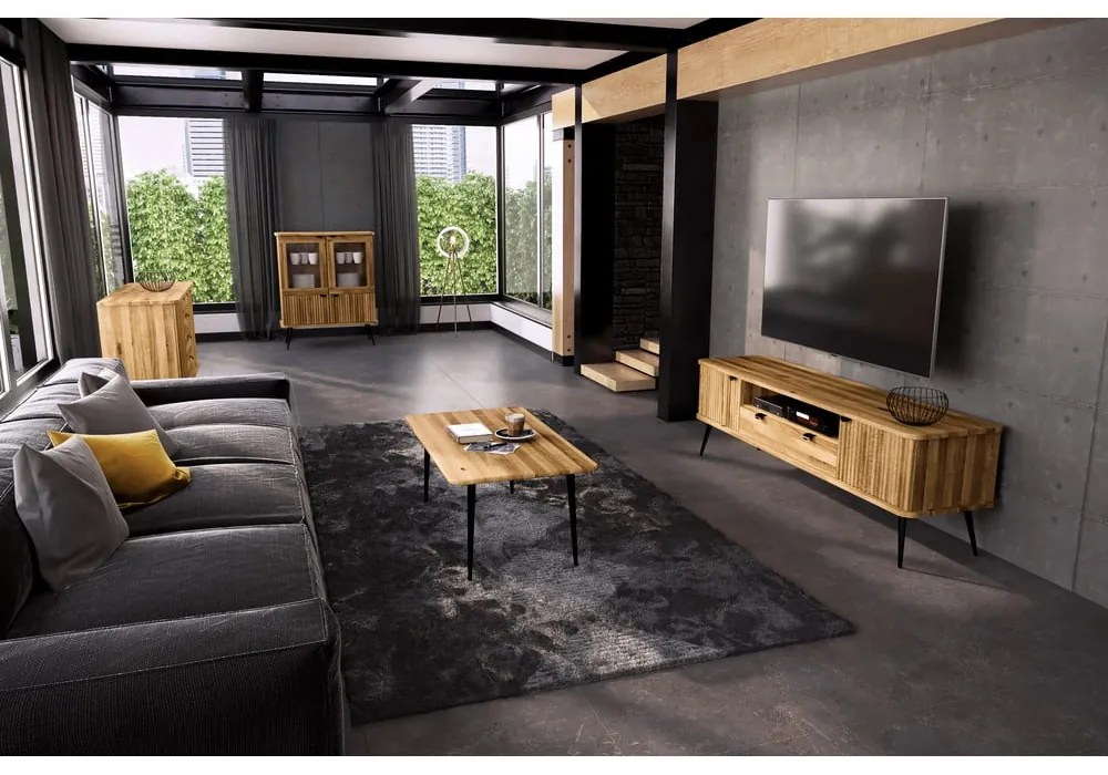 Măsuță de cafea din lemn de stejar 90x90 cm Kula – The Beds