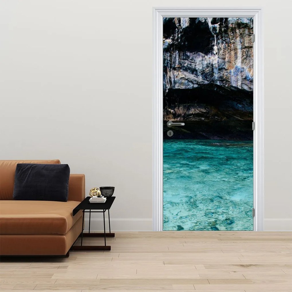 Fototapet pentru ușă - Apa și pietre (95x205cm)