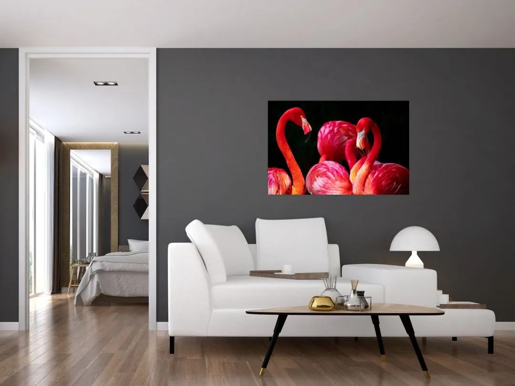 Tablou cu flamengo roșii (90x60 cm)