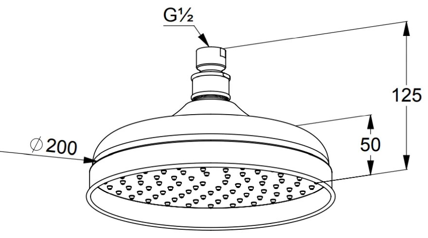 Palarie dus rotunda O 200 mm Kludi 1926 crom lucios