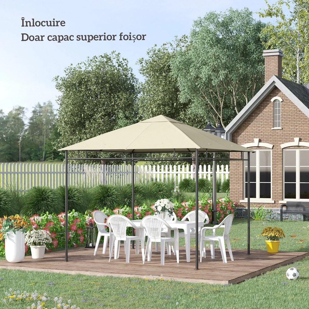 Outsunny Tetto di Ricambio Telo Sostitutivo per Gazebo Traspirante 3x3m | Aosom Romania
