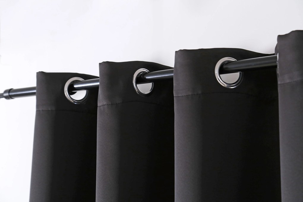 Draperie neagra OXFORD 140x250 cm Agatat: Inele metalice