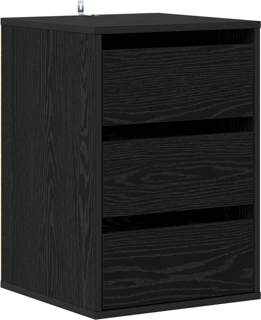 vidaXL Dulap cu sertare Stejar Negru 41 x 40 x 58 cm Lemn compozit