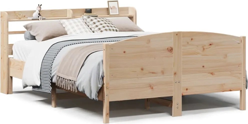 vidaXL Cadru de pat fără saltea, 120x190 cm, lemn masiv pin
