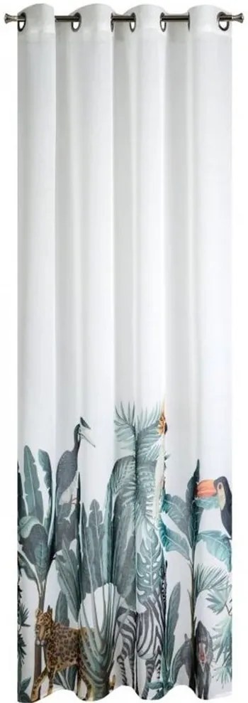Perdele albe cu motiv animal 140 x 250 cm