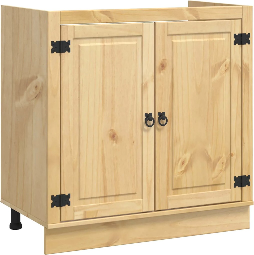 vidaXL Dulap cu ușă SKI Maro Miere 80 x 46 x 81,5 cm Lemn de pin masiv