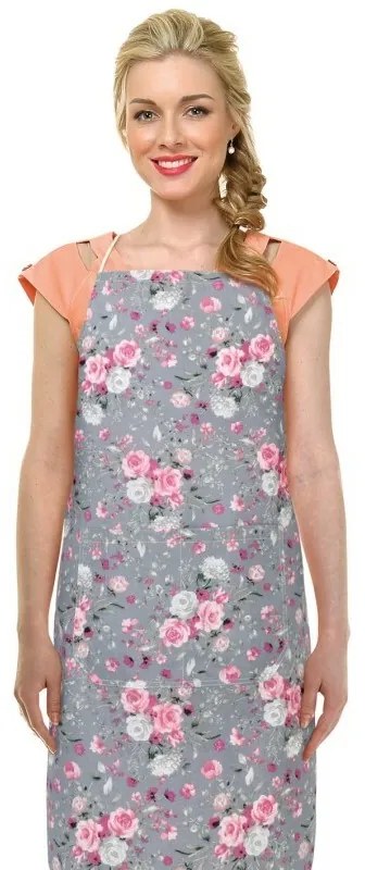 Șorț Bellatex Adela Flori de trandafir roz 67 x 84 cm