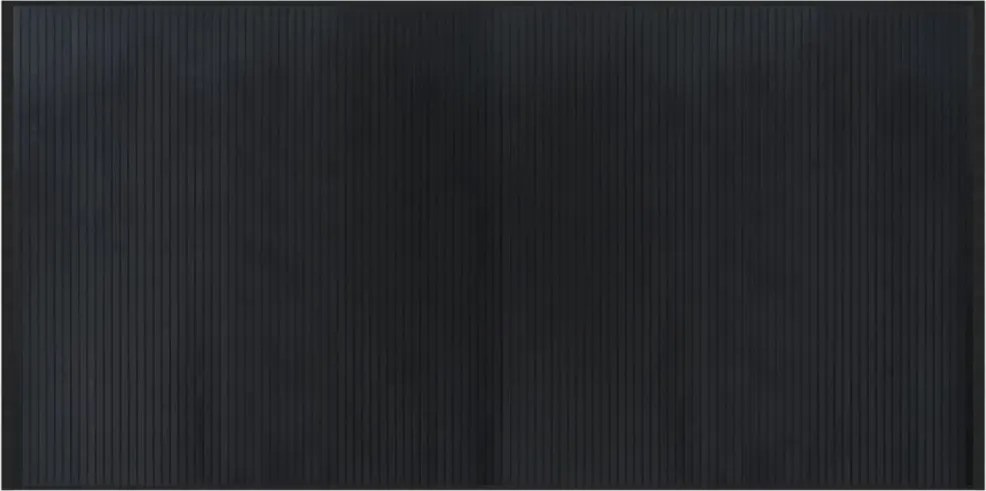 vidaXL Covor dreptunghiular, negru, 100x200 cm, bambus