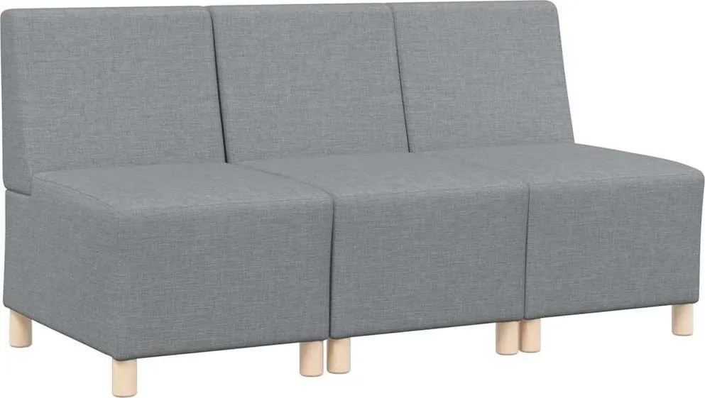vidaXL Unitate Sofa Modulară Fără Brațe 3 pcs Gri deschis