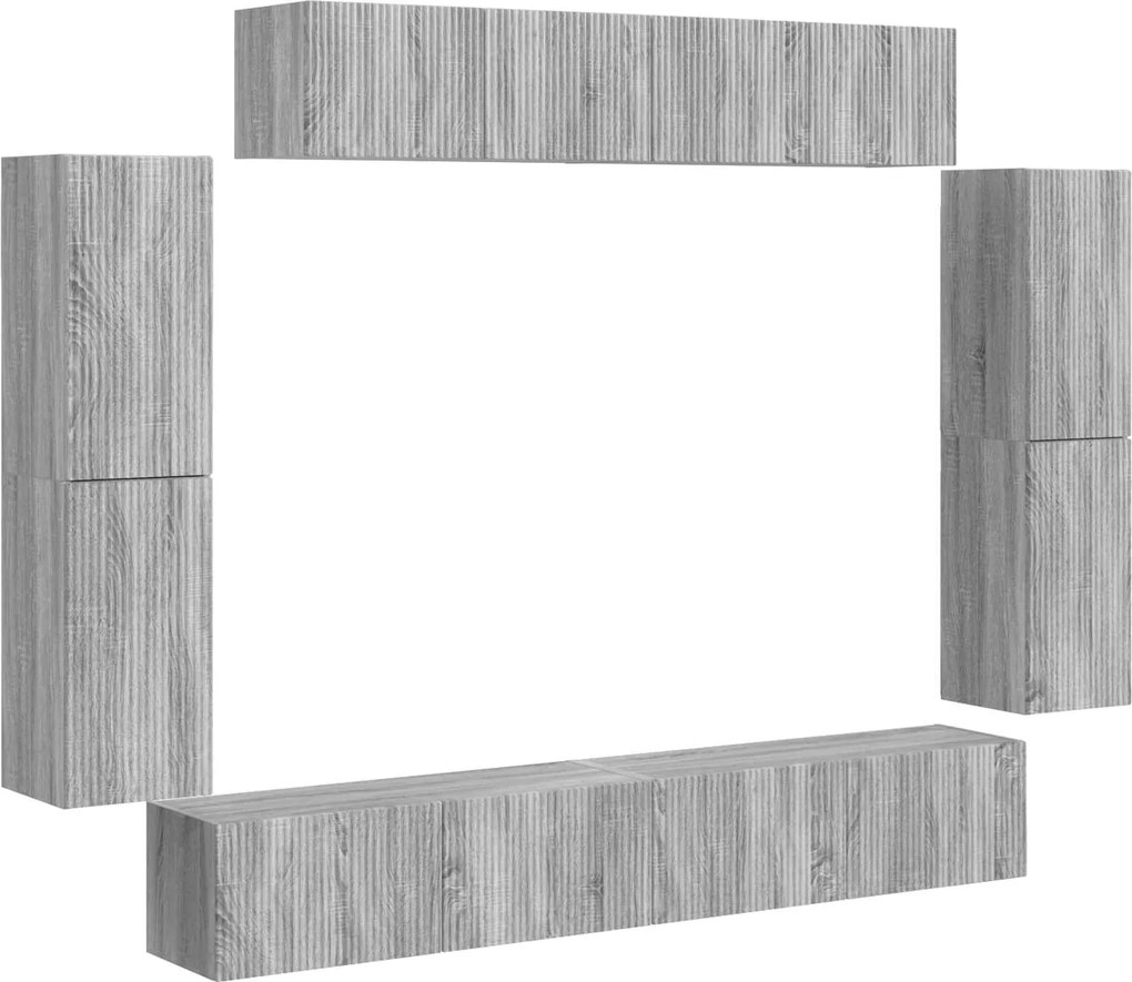 vidaXL Cabinet TV 8 pcs Gri Sonoma