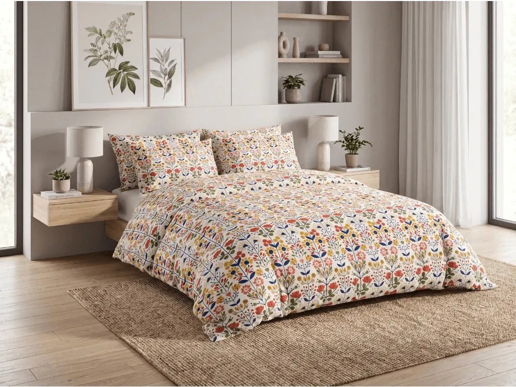 Set de lenjerie din polybumbac FOLKLORIA POLY colorat + husa de perna 50 x 70 cm GRATUIT