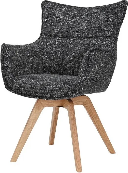 Set de 2 scaune pivotante picioare din lemn VOGUE antracit