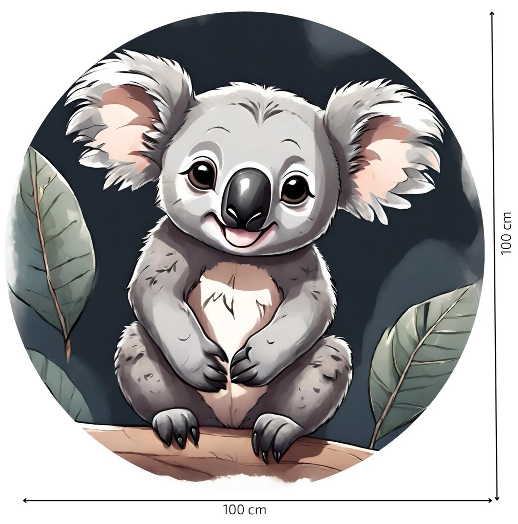 PIPPER. Autocolant circular de perete „Koala” mărimea: 60cm