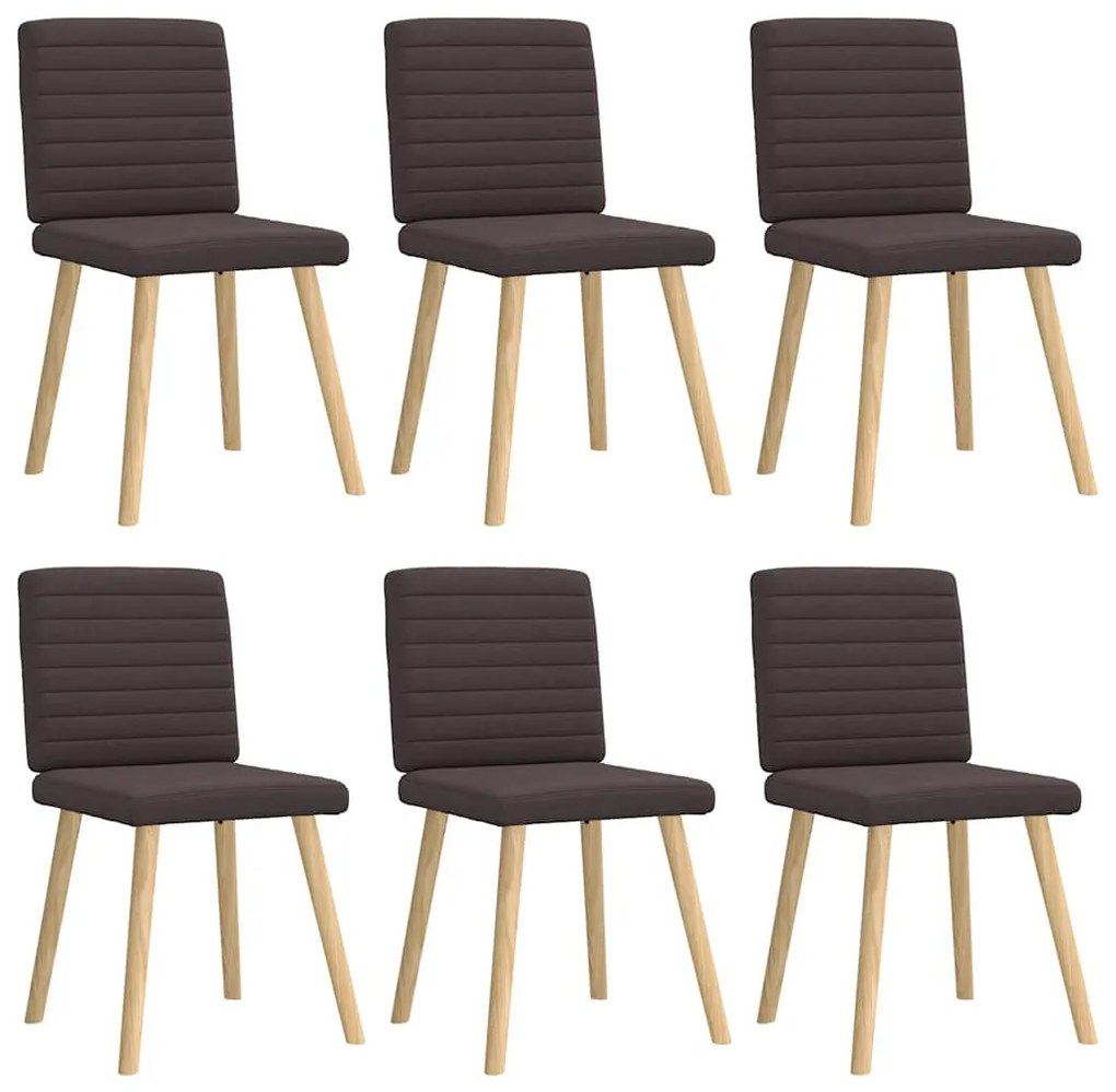 vidaXL Scaune de bucătărie, 6 buc., maro închis, material textil