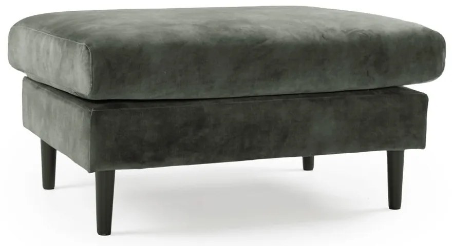 Taburet verde/gri din catifea Adagio - Scandic