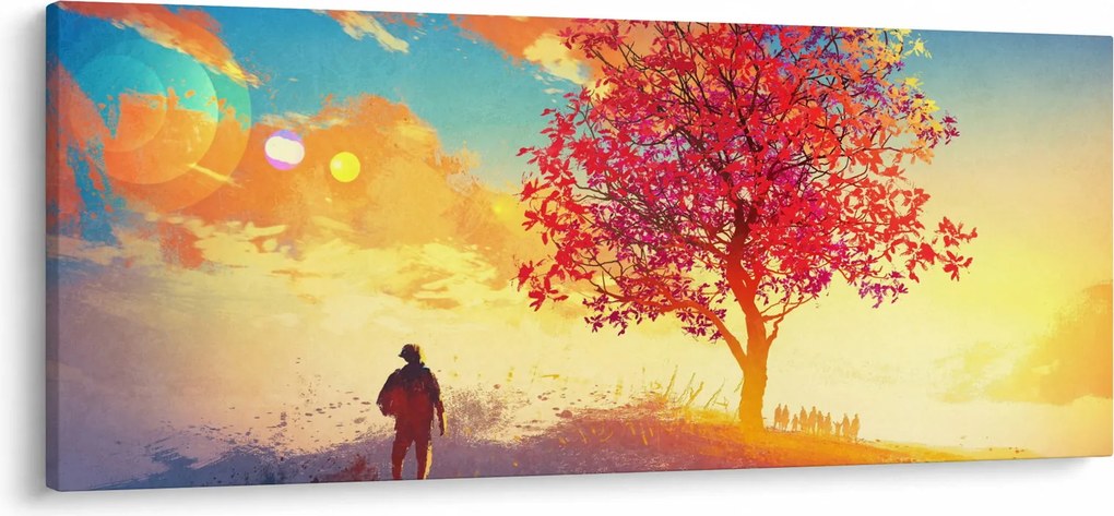 Tablou - casa în deal (120x50 cm)