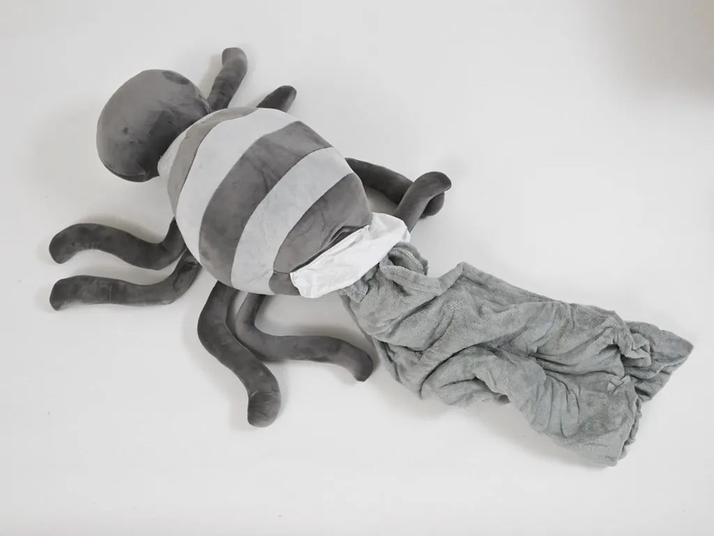 PAIANJEN de plus cu paturica cocolino in interior, gri