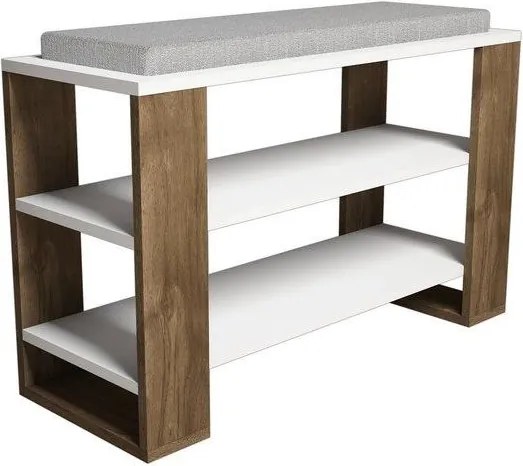 Pantofar tip bancuta, Dore Homs, alb/nuc, 90 x 55 x 33 cm, PAL 18 mm