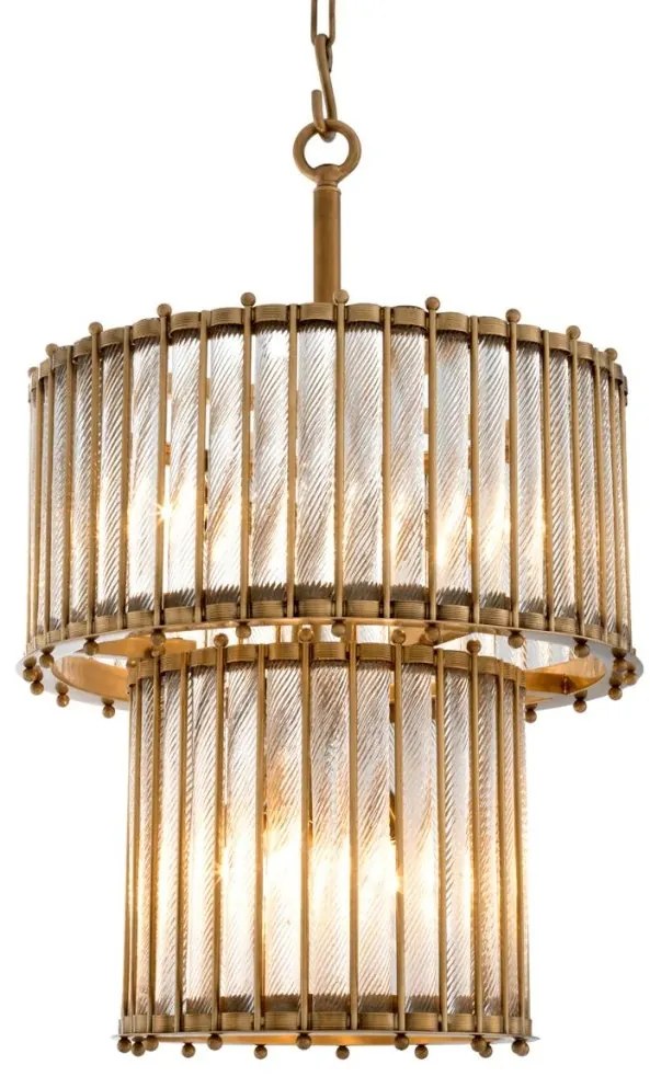 Lustra design LUX cu sticla modelata manual Tiziano, alama antic 111133 HZ
