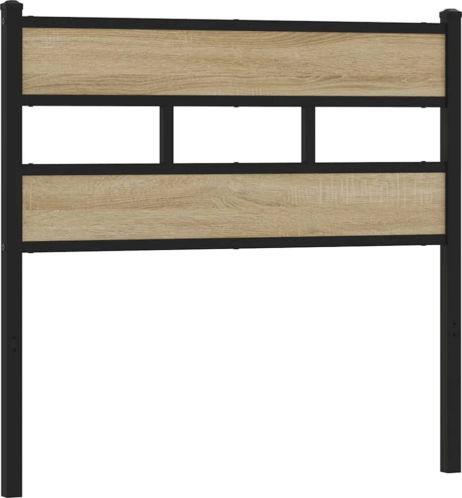vidaXL Tăblie de pat de schimb, stejar sonoma, 80 cm, fier și lemn prelucrat