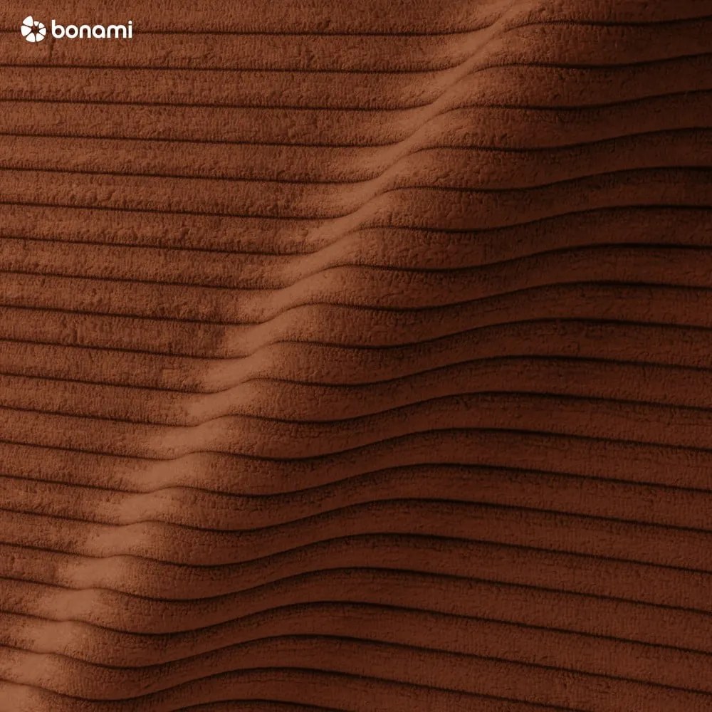 Colțar portocaliu extensibil cu tapițerie din catifea reiată (cu colț pe partea dreaptă/în formă de "U") Tori – Bonami Selection