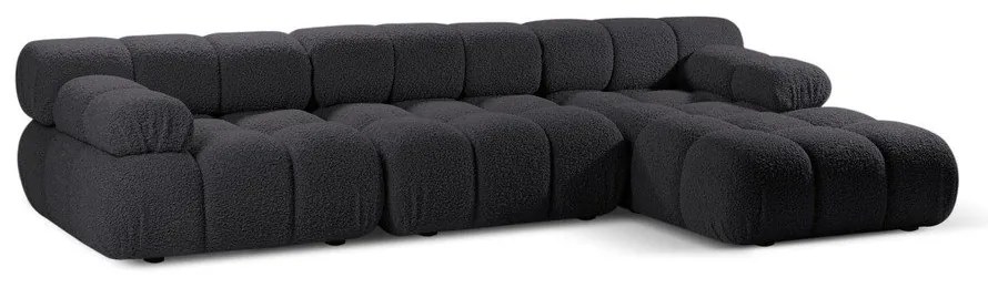 Colțar modular gri antracit cu tapițerie din țesătură bouclé (cu colț pe partea dreaptă) Bellis – Micadoni Home