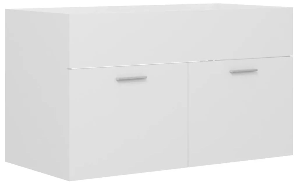 804656 vidaXL Dulap de chiuvetă, alb, 80x38,5x46 cm, lemn prelucrat