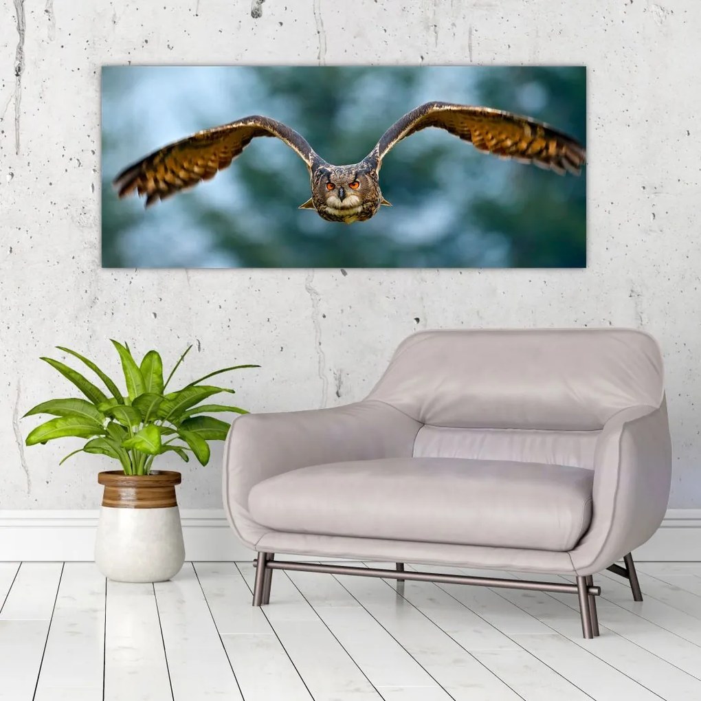 Tablou -Bufnita în zbor (120x50 cm)