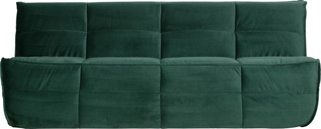 Canapea Cluster din catifea cu 3 locuri, verde