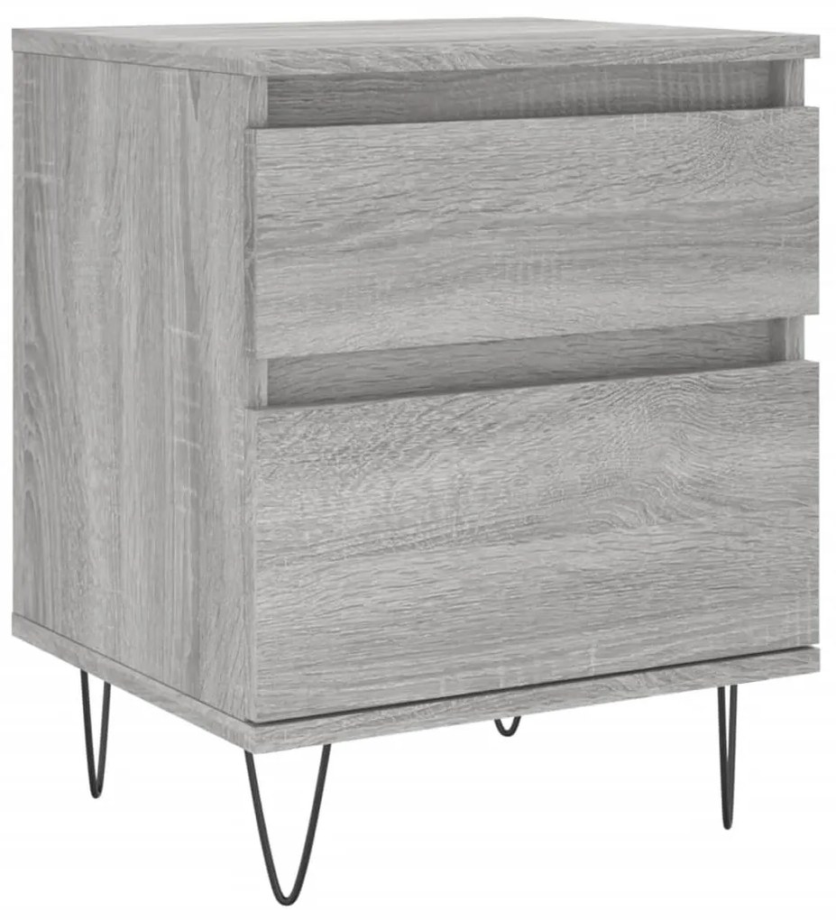 830680 vidaXL Noptieră, gri sonoma, 40x35x50 cm, lemn compozit
