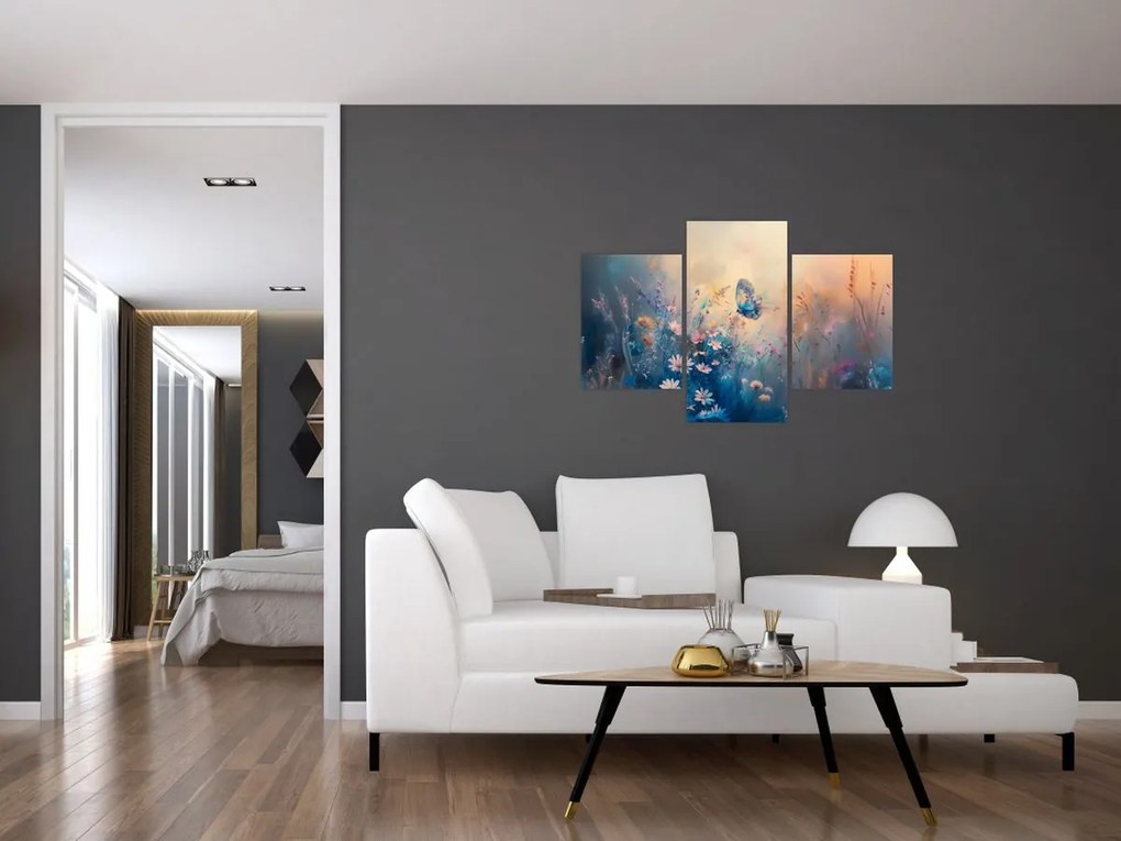 Tablou - Pajiște cu Fluture (90x60 cm)