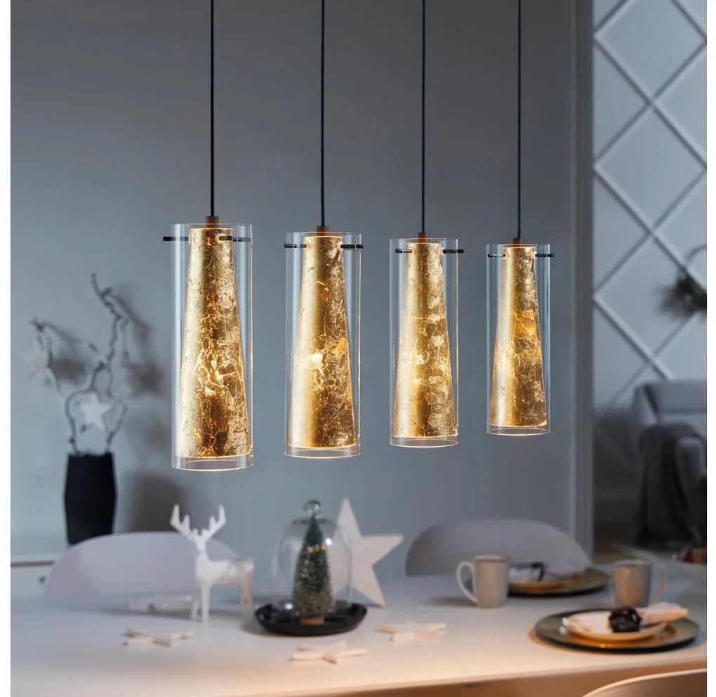 Lustră pe cablu Eglo 79344 PINTO GOLD 4xE27/40W/230V auriu