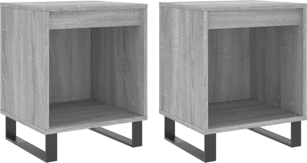 vidaXL Noptiere, 2 buc., gri sonoma, 40x35x50 cm, lemn compozit