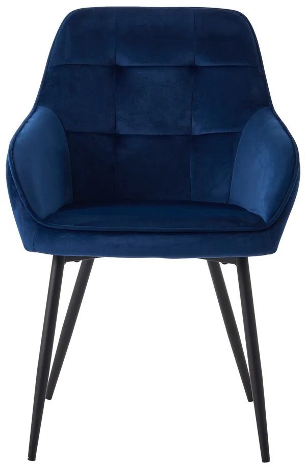 Set de scaune de sufragerie albastru închis cu cotiere 2 buc. tapițat Nolan Square – Unique Furniture