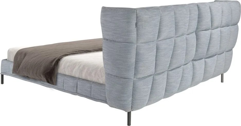 Pat dublu tapitat design LUX Gri-albastrui deschis, 180x200cm