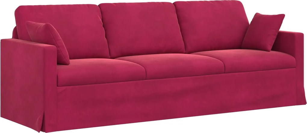 vidaXL Canapea Roșu Vin 228 x 78 x 80 cm Catifea