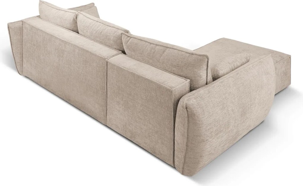 Coltar extensibil stanga 4 locuri, Kaelle, Micadoni Home, BL, 252x165x87 cm, poliester chenille, bej