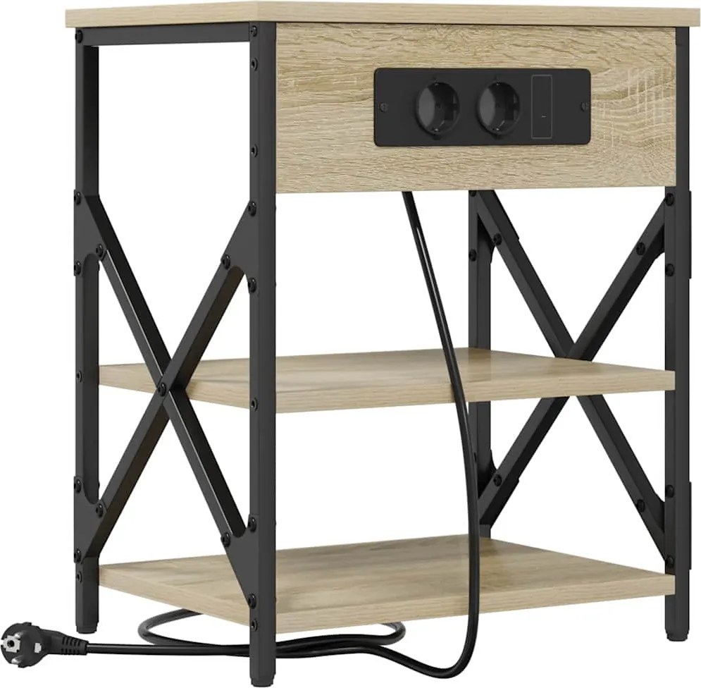 vidaXL Dulap de noapte Stejar Sonoma 41 x 31 x 51 cm Lemn compozit