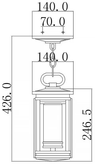 Lustră pe lanț de exterior Kichler KL-SOUTH-HOPE8-S SOUTH HOPE 1xE14/60W/230V IP44