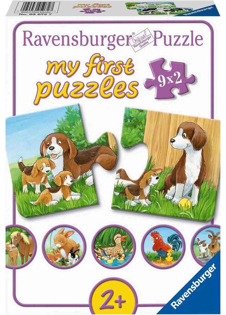 PUZZLE FAMILII DE ANIMALE, 9X2 PIESE - RAVENSBURGER (RVSPC05072)