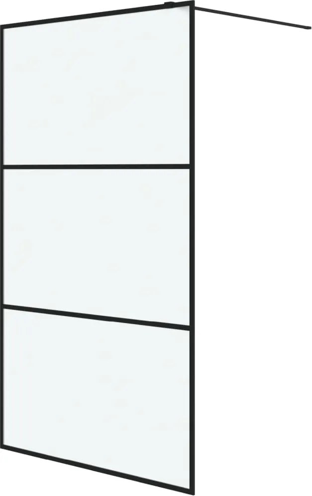 vidaXL Perete cabină duș walk-in negru 115x195 cm sticlă ESG mată