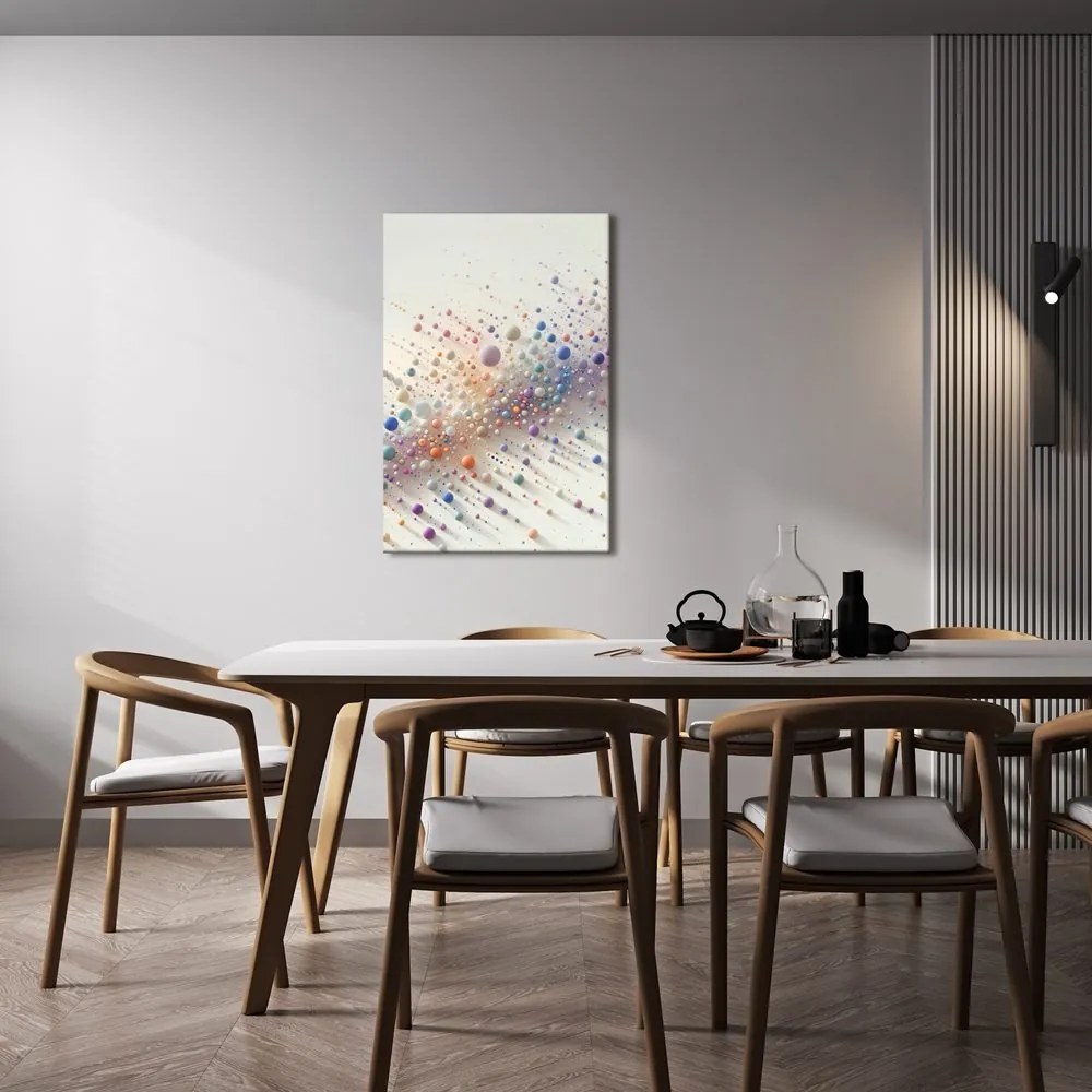 Tablou dans abstract cu bile curcubeu