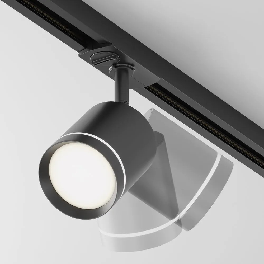 Spot LED, accesoriu pentru sinele monofazate Unity Orlo negru 4000K