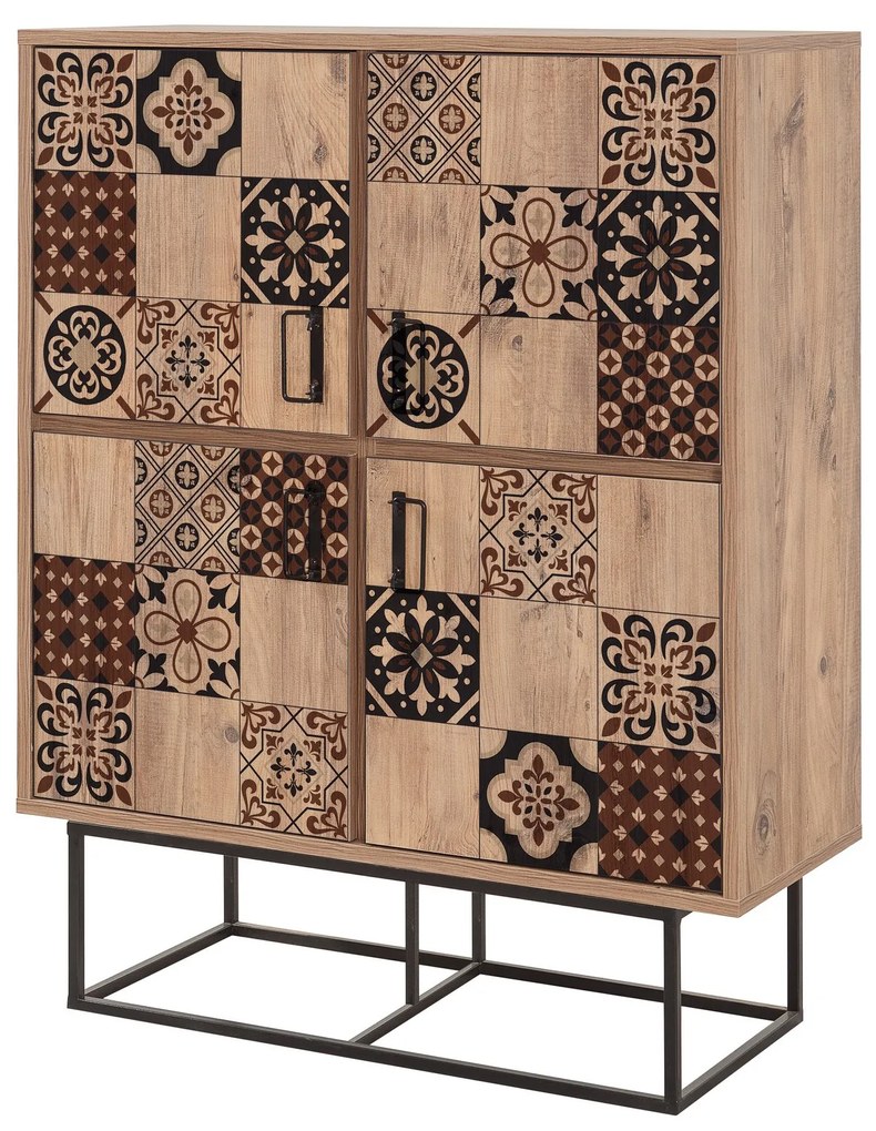 Dulap Quanto Mosaic (Pin atlantic+ Negru + Maro). 1088291
