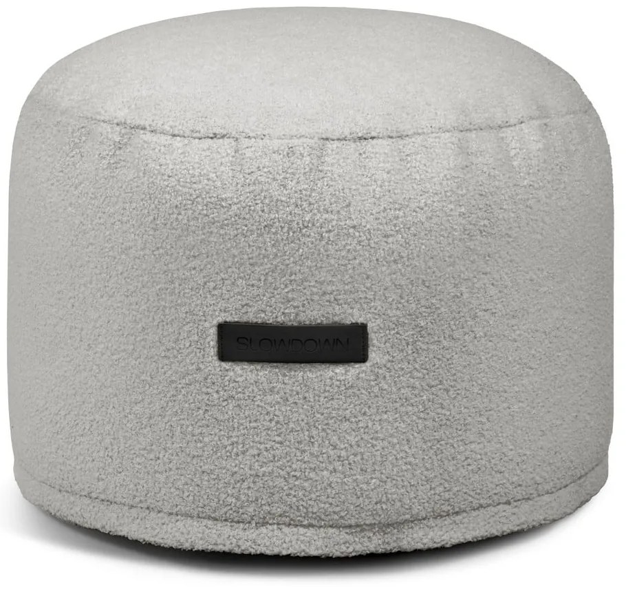 Fotoliu bean bag gri deschis cu tapițerie din țesătură bouclé Mini – SLOWDOWN