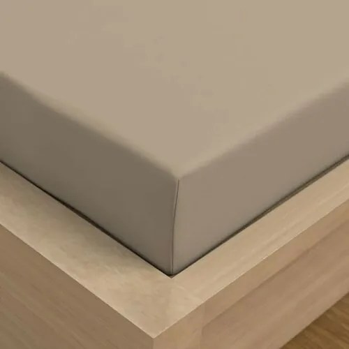 Kvalitex Cearșaf Satin cu elastic bej, 100 x 200 cm